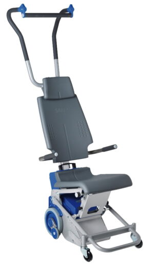 Kolečkový schodolez, zvláštní pomůcka, přeprava imobilních osob, jako invalidní vozík, bezbariérový