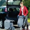 Kolečkový schodolez, zvláštní pomůcka, přeprava imobilních osob, jako invalidní vozík, bezbariérový